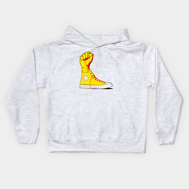 Pop Art - Sneaker Power Kids Hoodie by Vector Deluxe